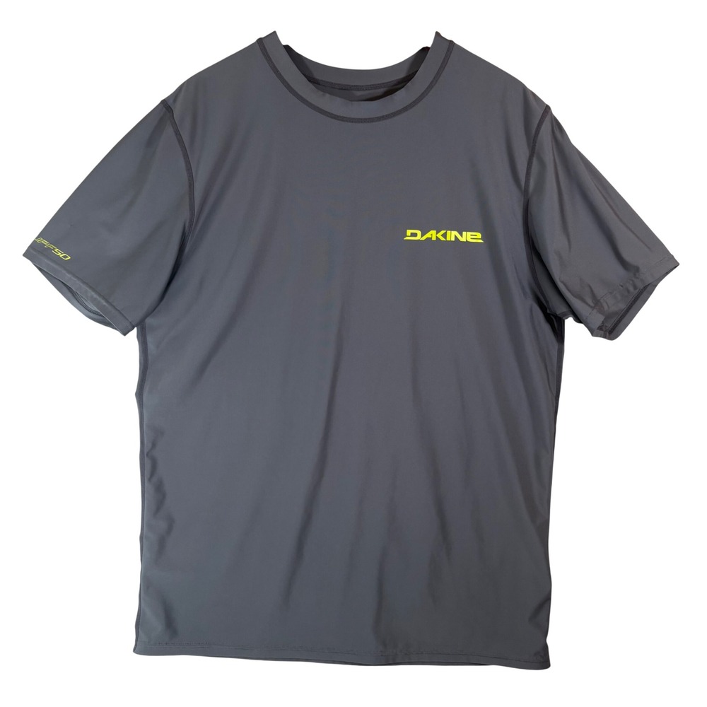 Dakine Mens XL Gray UPF 50 Short Sleeve Rash Guard Surfing Swim Shirt Active